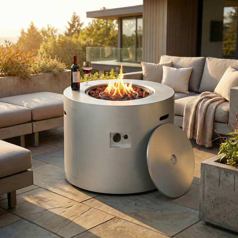 Loren 32" Outdoor Alloy Steel Fire Pit Table for Patio