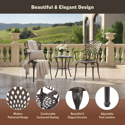 Arden 2-Piece Outdoor Dining Chair Set for Patio