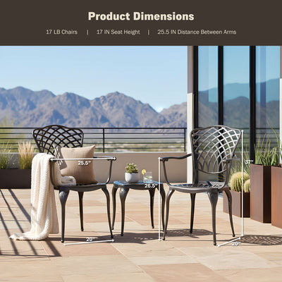 Arden 2-Piece Outdoor Dining Chair Set for Patio