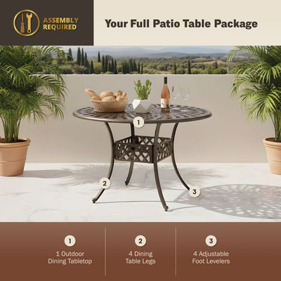Arden 41" Round Outdoor Dining Table for Patio