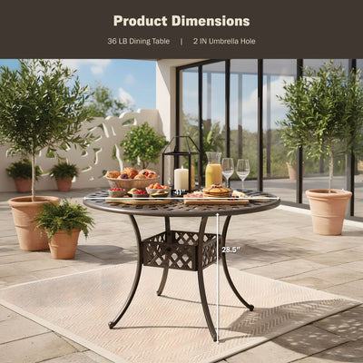 Arden 41" Round Outdoor Dining Table for Patio