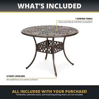Arden 41" Round Outdoor Dining Table for Patio