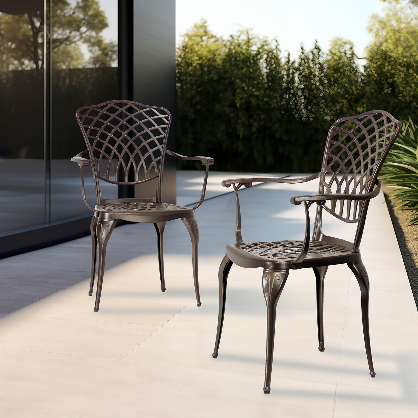 Arden 2-Piece Outdoor Dining Chair Set for Patio