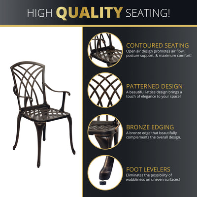 Lily 4-Piece Outdoor Dining Chair Set for Patio