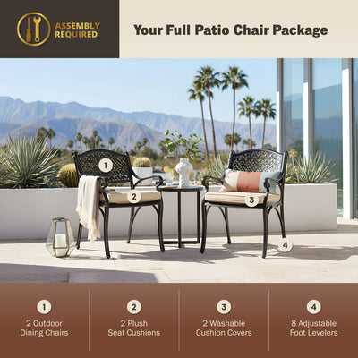 Harmon 2-Piece Outdoor Dining Chair Set for Patio