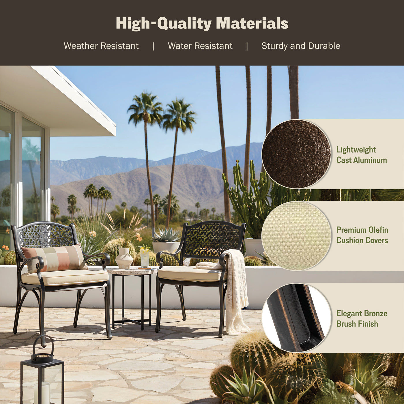 Harmon 2-Piece Outdoor Dining Chair Set for Patio