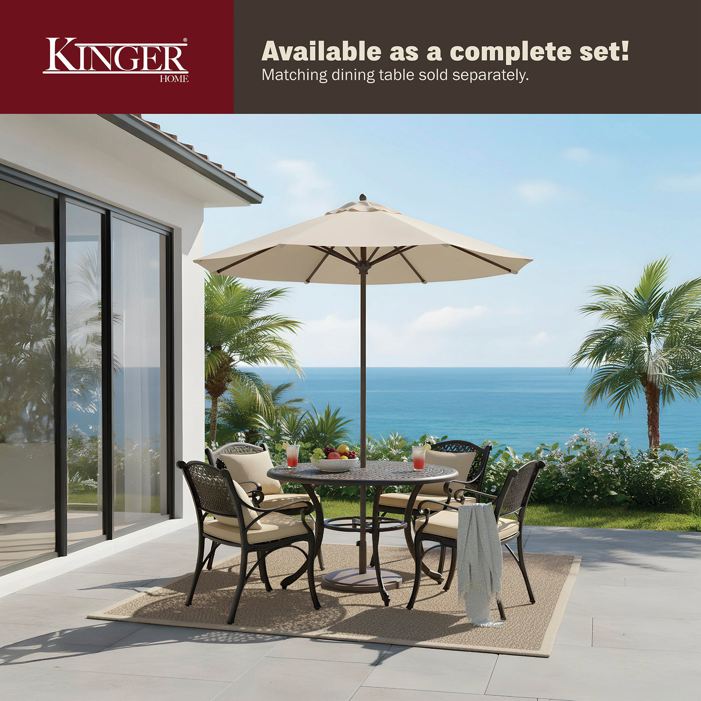 Harmon 2-Piece Outdoor Dining Chair Set for Patio