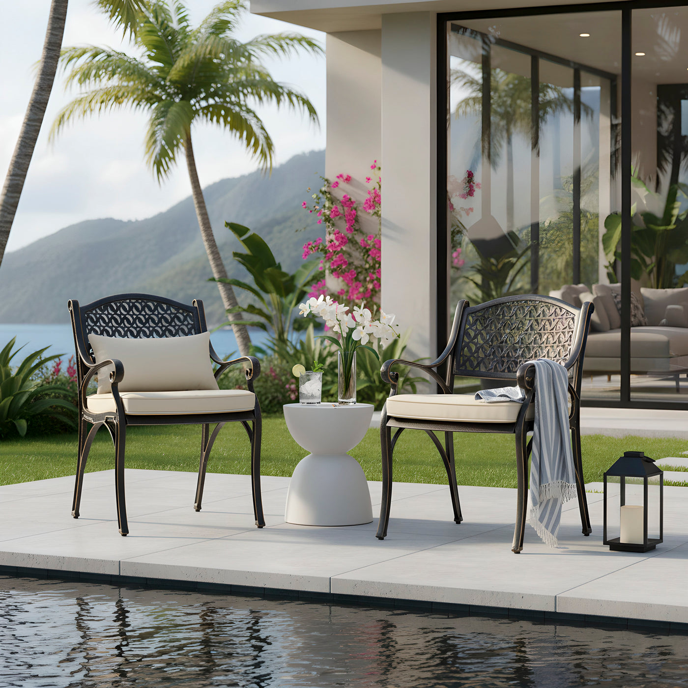 Harmon 2-Piece Outdoor Dining Chair Set for Patio