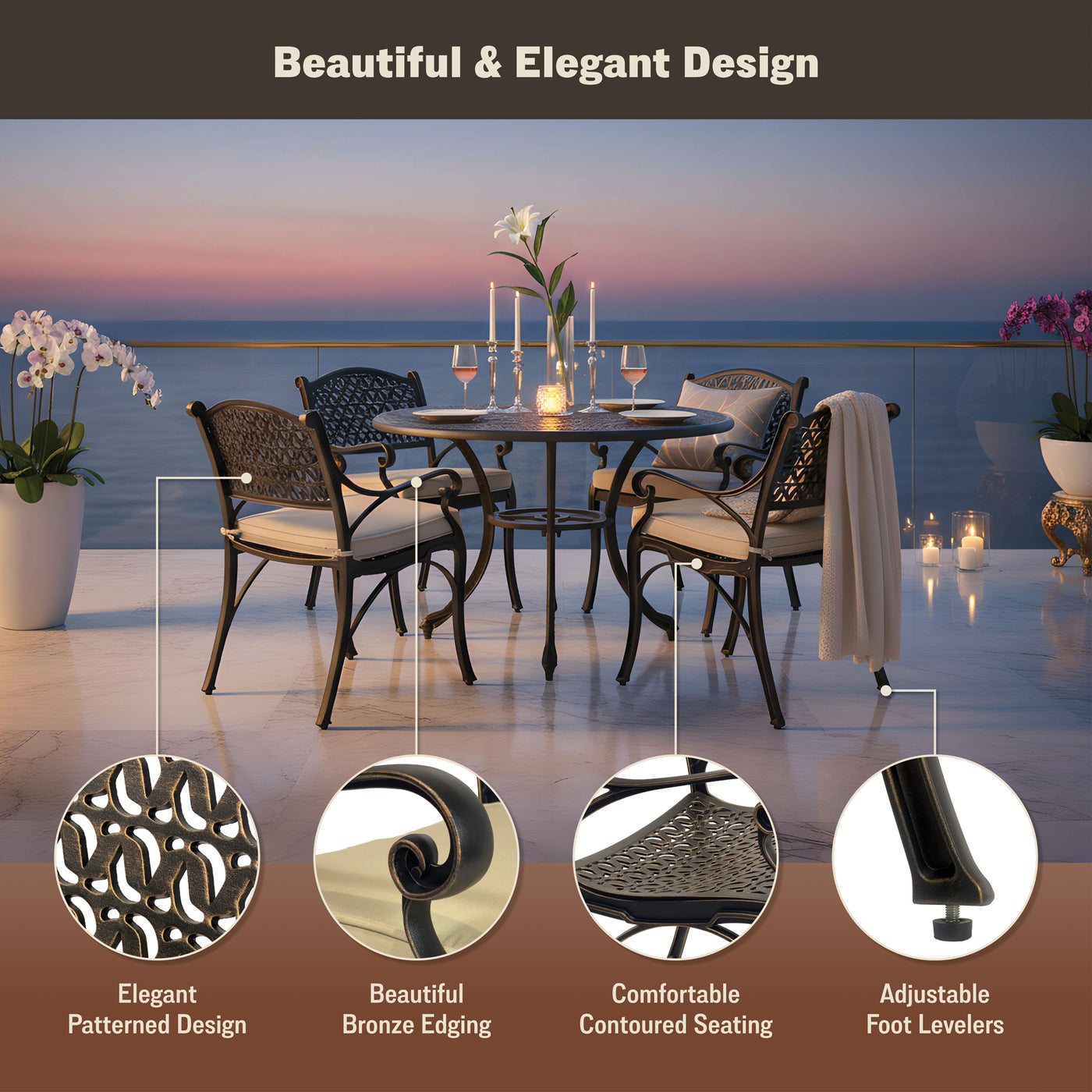 Harmon 5PC Outdoor Dining Set