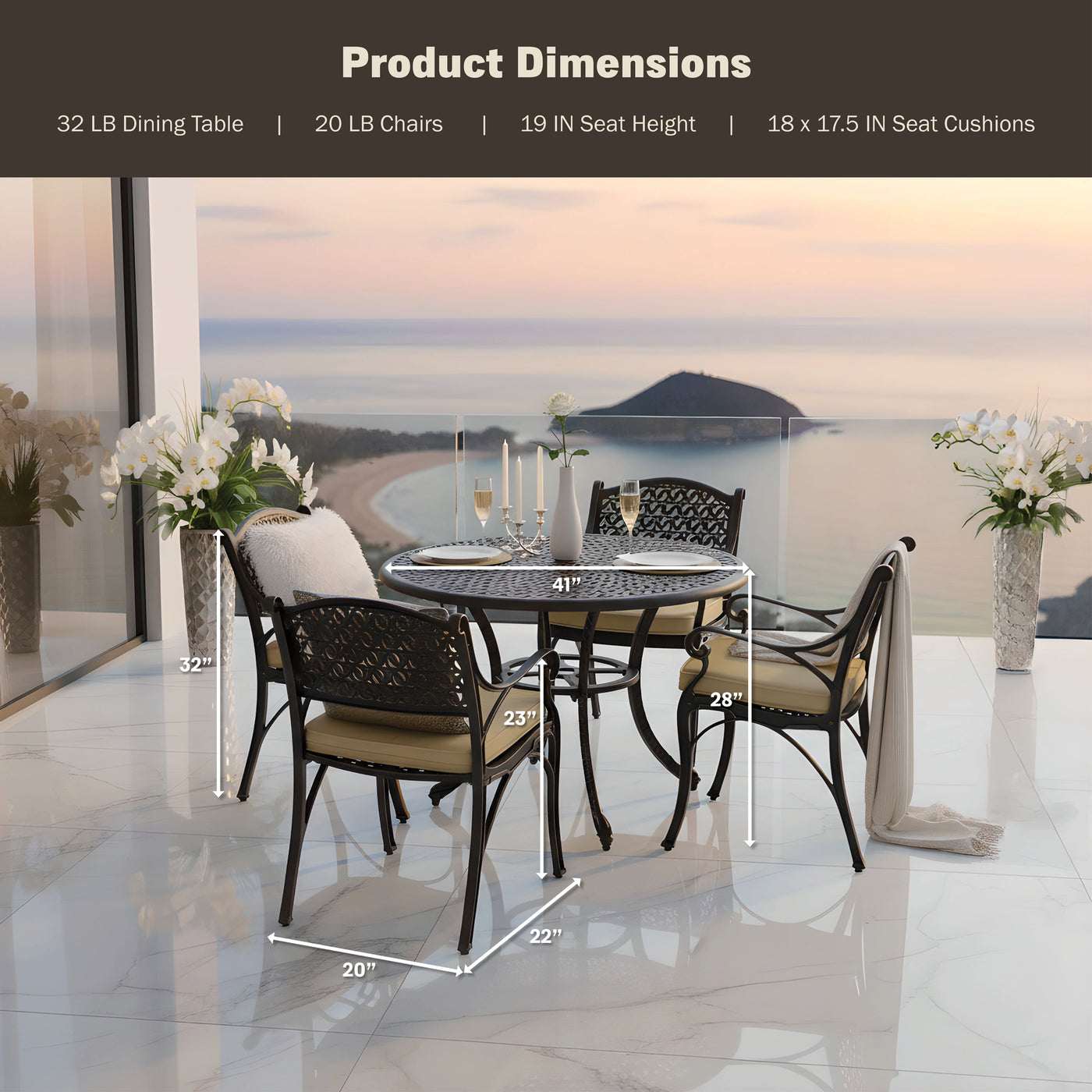 Harmon 5PC Outdoor Dining Set