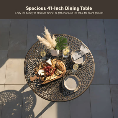 Harmon 41" Round Outdoor Dining Table for Patio