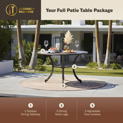 Harmon 41" Round Outdoor Dining Table for Patio