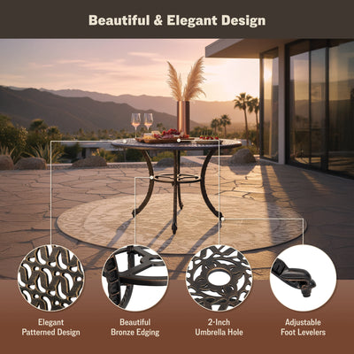 Harmon 41" Round Outdoor Dining Table for Patio