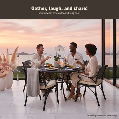 Harmon 41" Round Outdoor Dining Table for Patio