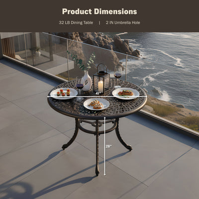 Harmon 41" Round Outdoor Dining Table for Patio