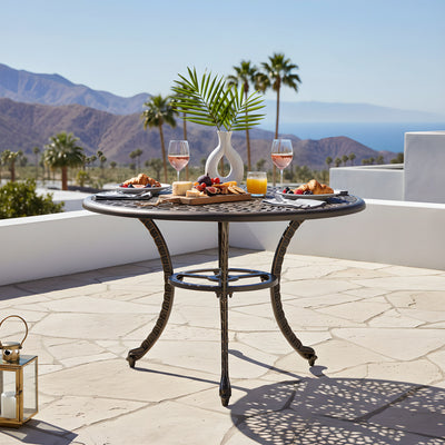 Harmon 41" Round Outdoor Dining Table for Patio