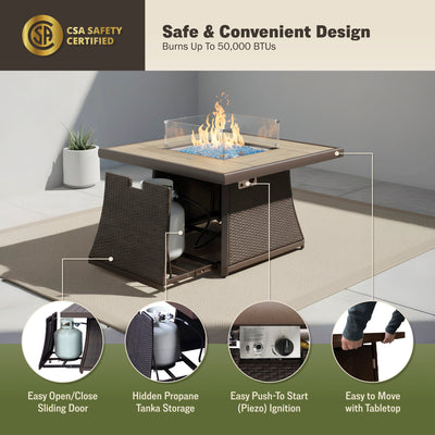 Elio 42" Outdoor Fire Pit Table for Patio