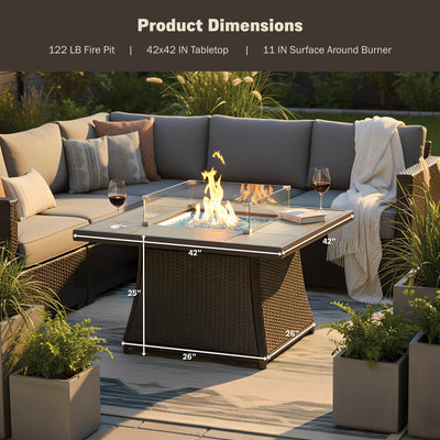 Elio 42" Outdoor Fire Pit Table for Patio