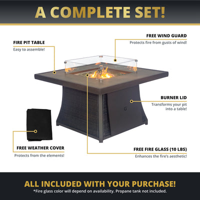 Elio 42" Outdoor Fire Pit Table for Patio