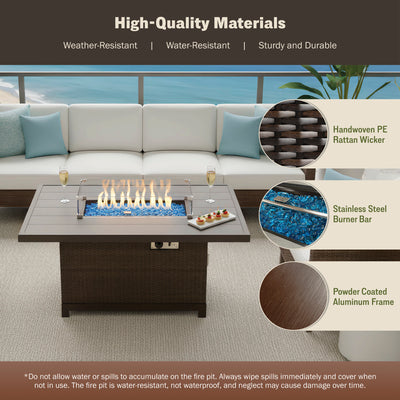 Novi 52" Outdoor Propane Fire Pit Table For Patio