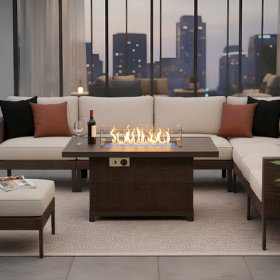 Novi 52" Outdoor Propane Fire Pit Table For Patio