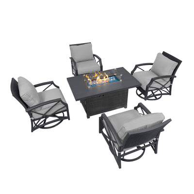 Novi 5-Piece Outdoor Fire Pit Table Set for Patio