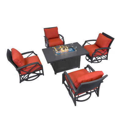 Novi 5-Piece Outdoor Fire Pit Table Set for Patio