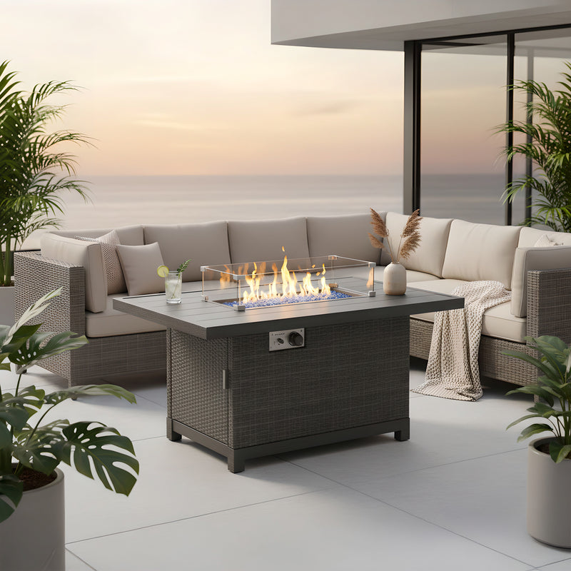 Novi 52" Outdoor Propane Fire Pit Table For Patio