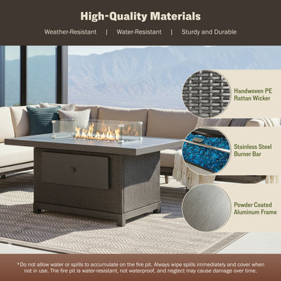 Novi 52" Outdoor Propane Fire Pit Table For Patio