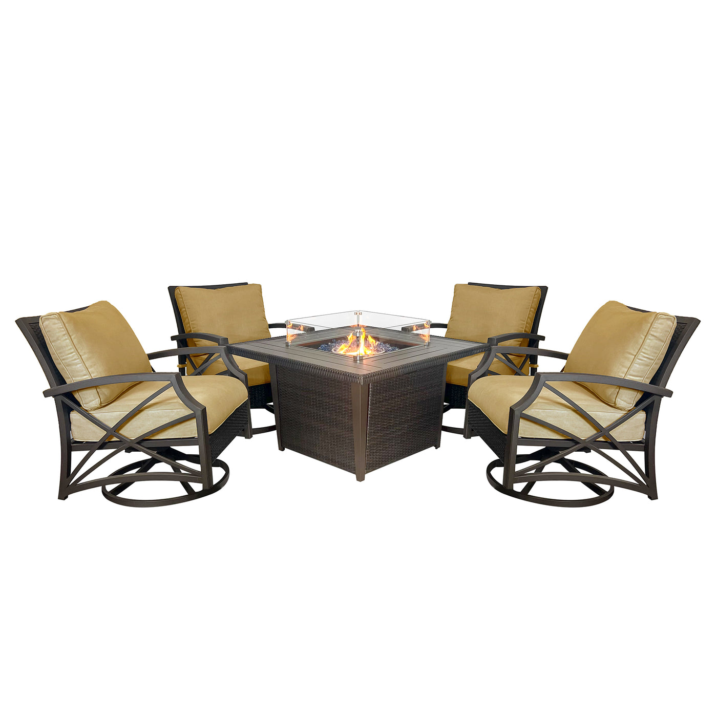 Ethan 5-Piece Outdoor Fire Pit Table Set for Patio