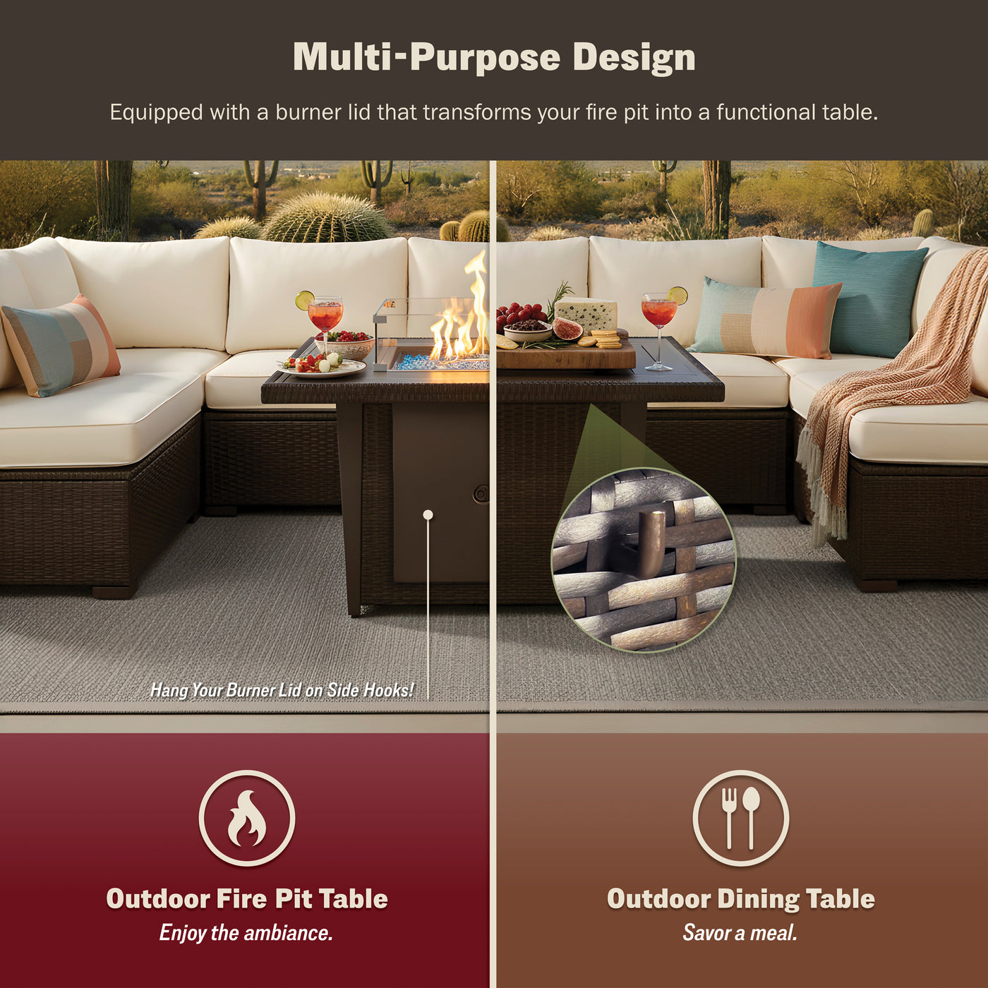 Ethan 42" Outdoor Fire Pit Table for Patio