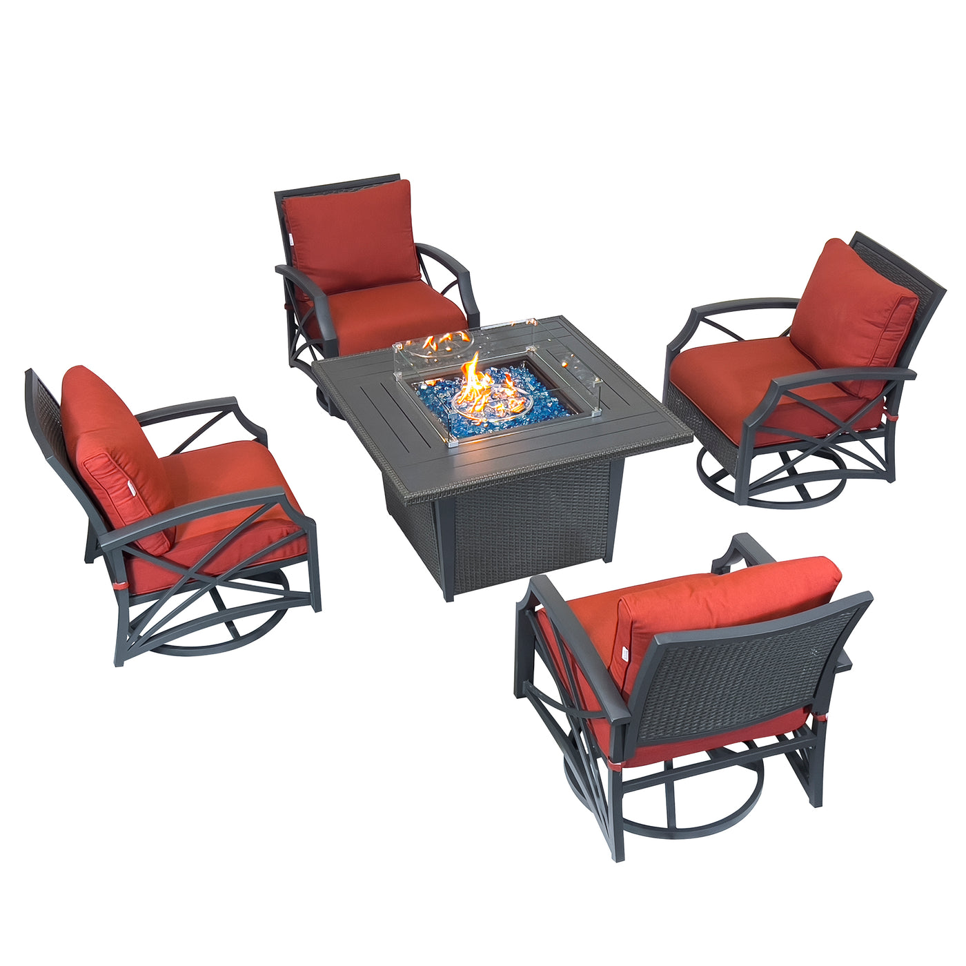 Ethan 5-Piece Outdoor Fire Pit Table Set for Patio