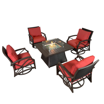 Uri 5-Piece Outdoor Fire Pit Table Set for Patio