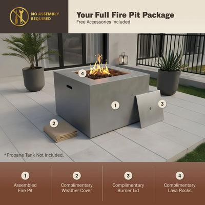 Kai 32" Outdoor Alloy Steel Fire Pit Table for Patio