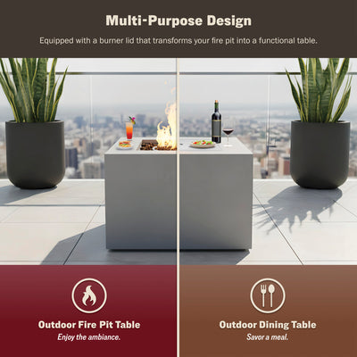 Kai 32" Outdoor Alloy Steel Fire Pit Table for Patio