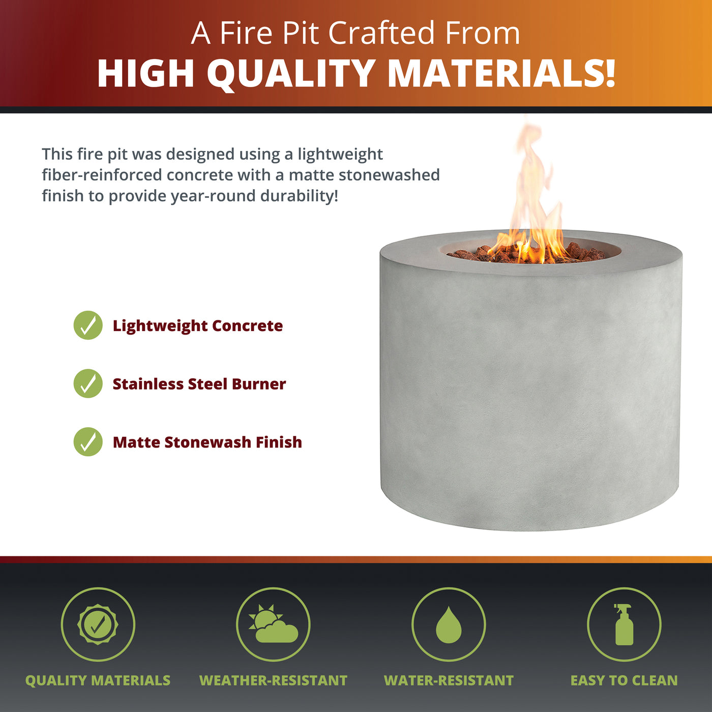 Loren 5-Piece Outdoor Fire Pit Set for Patio