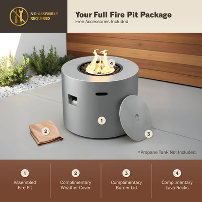 Loren 32" Outdoor Alloy Steel Fire Pit Table for Patio
