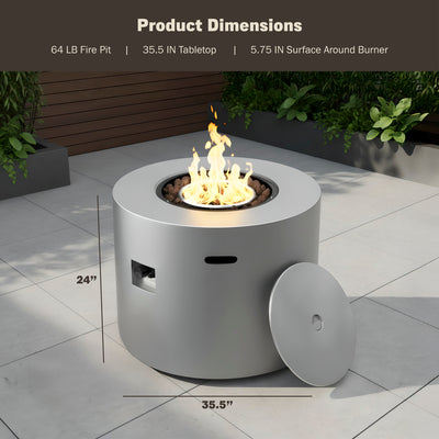 Loren 32" Outdoor Alloy Steel Fire Pit Table for Patio