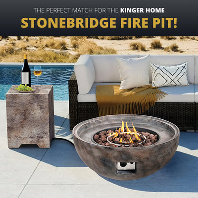 Stonebridge Concrete Side Table with Propane Tank Storage