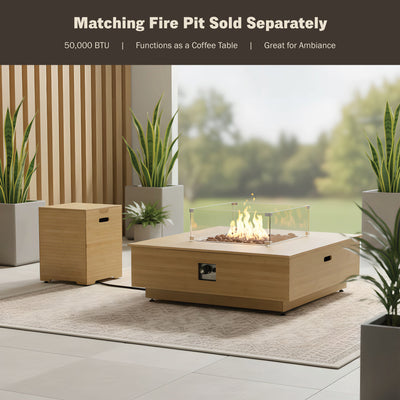 Harmony Bamboo Side Table with Propane Tank Storage