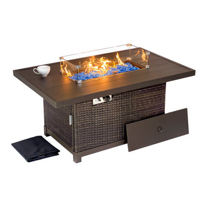 Novi 52" Outdoor Propane Fire Pit Table For Patio