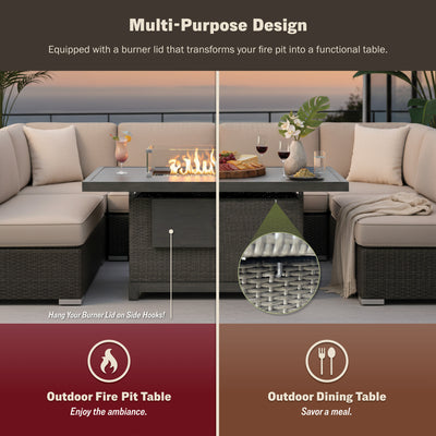 Novi 5-Piece Outdoor Fire Pit Table Set for Patio