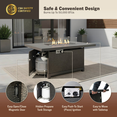 Novi 5-Piece Outdoor Fire Pit Table Set for Patio