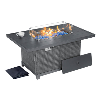 Novi 52" Multi-Functional Outdoor Propane Fire Pit Table – 50,000 BTU, CSA Certified