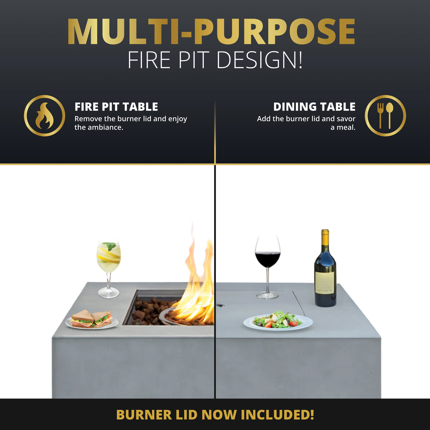 Kai 32" Outdoor Alloy Steel Fire Pit Table for Patio