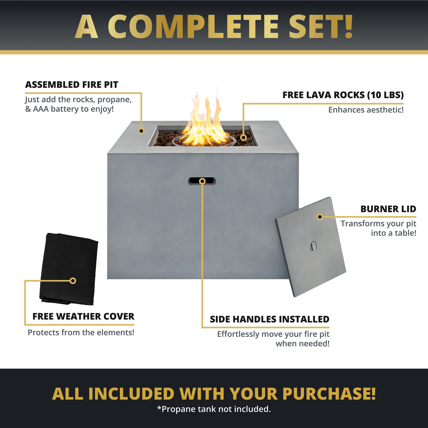 Kai 32" Outdoor Alloy Steel Fire Pit Table for Patio