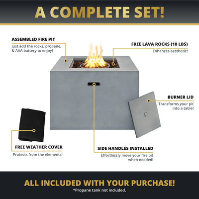 Kai 32" Outdoor Alloy Steel Fire Pit Table for Patio