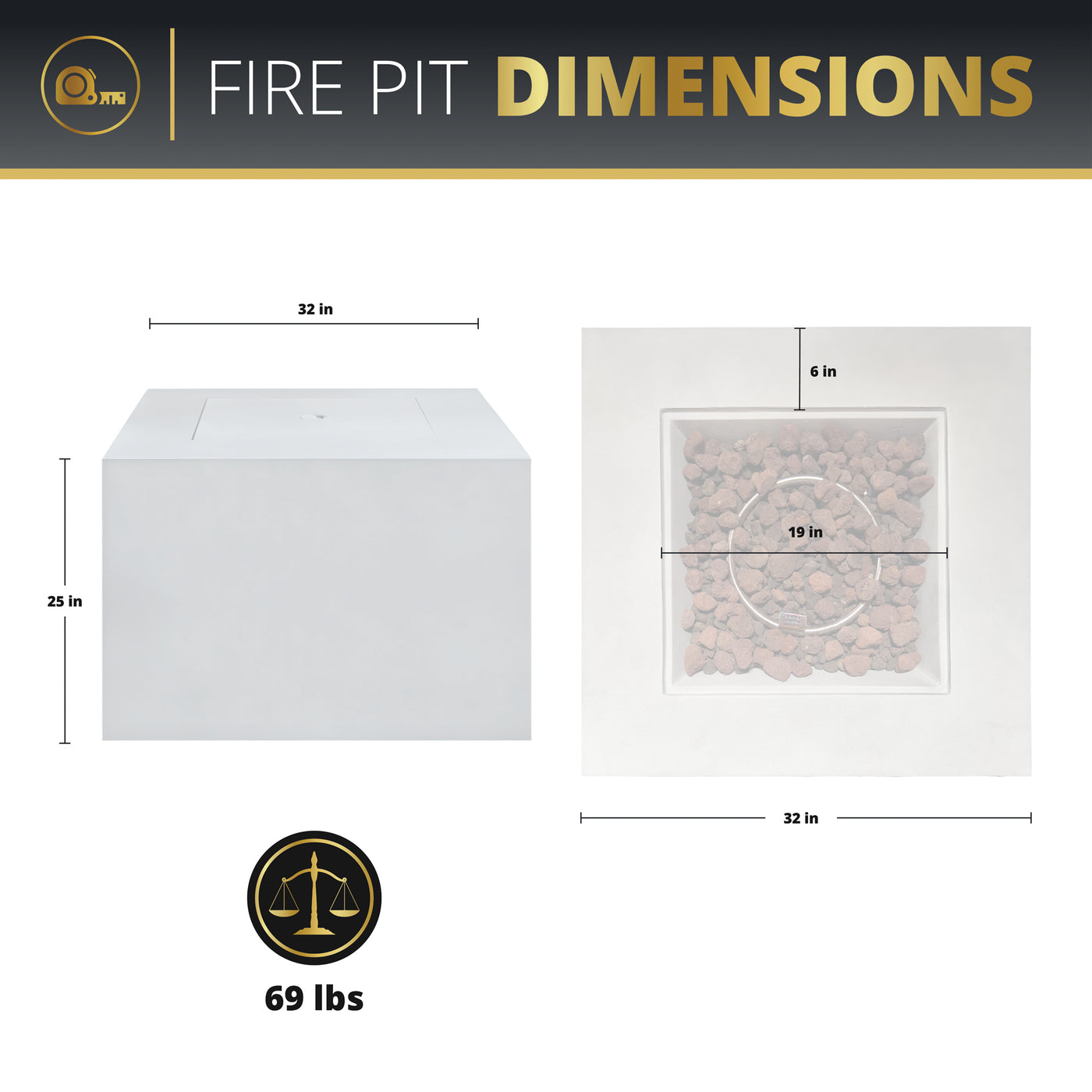 Kai 32" Outdoor Alloy Steel Fire Pit Table for Patio