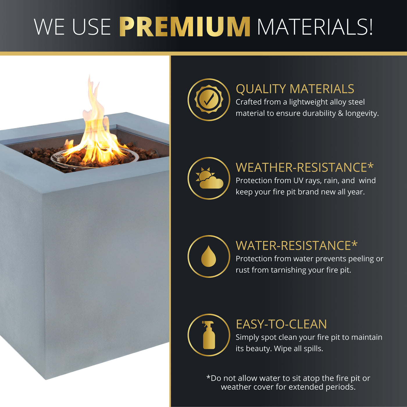 Kai 32" Outdoor Alloy Steel Fire Pit Table for Patio