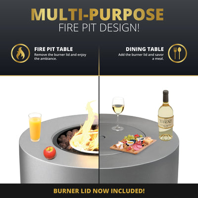Loren 32" Outdoor Alloy Steel Fire Pit Table for Patio